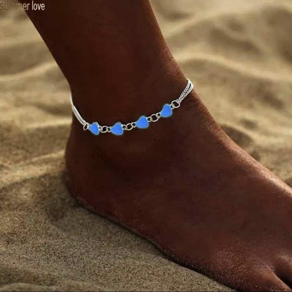 Jewelry - Heart Glow Anklet, Ankle Bracelet - Fully Adjustable Glow in the Dark